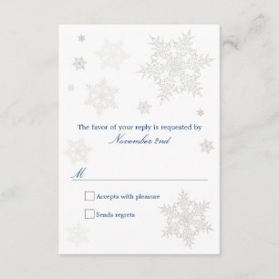 Frosty Winter Snowflake RSVP Card