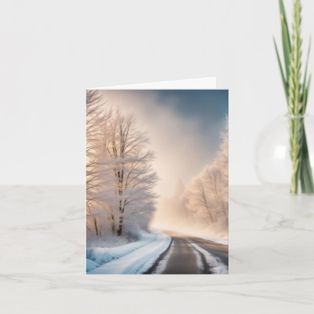 Frosty Winter Trees  Note Card (Front)
