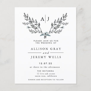 Frosty Winter Wedding Invitation Budget Flyer