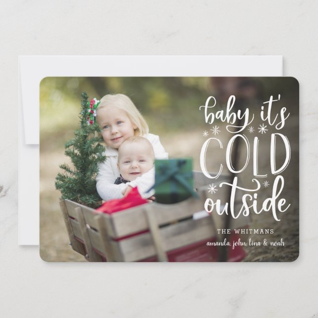 Frosty Wishes | Holiday Photo Card (Front)
