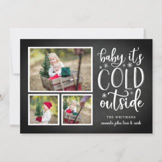 Frosty Wishes | Holiday Photo Collage Card