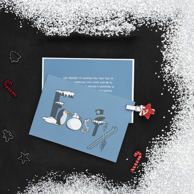 Frosty Word Art Flat Christmas Card (Creator Uploaded)