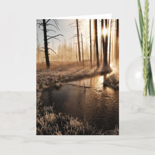 Frosty Yellowstone Morning Holiday Card