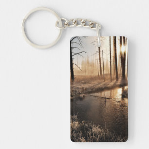 Frosty Yellowstone Morning Key Ring