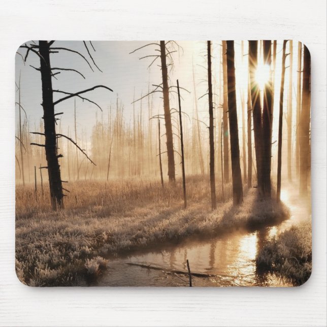 Frosty Yellowstone Morning Mouse Pad (Front)