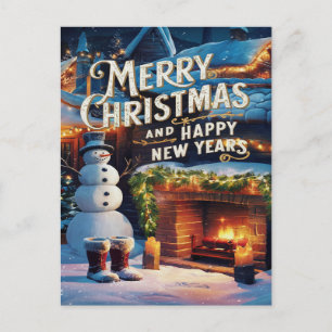 Frostys Fireside Festivities Postcard