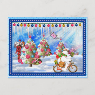 Frosty's Holiday Delivery Christmas Postcard