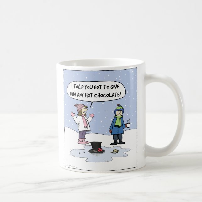 "Frosty's Last Day" Humourous Holiday Cartoon Funn Coffee Mug (Right)