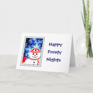 FROSTY'S NIGHT Snowman Design Greeting Card