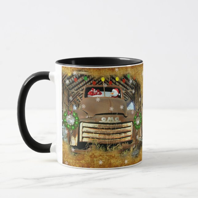 Frosty's Vintage GMC Truck Christmas Run Mug (Left)