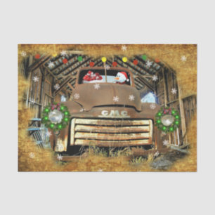 Frosty's Vintage GMC Truck Christmas Run Tissue Paper