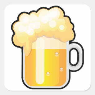 Frothy Beer Mug Square Sticker