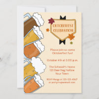 Frothy Beers Oktoberfest Party Invitation