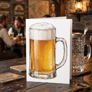 Frothy Cold Beer Mug Drinker Card