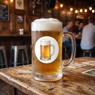 Frothy Cold Beer Mug Drinker Classic Round Sticker
