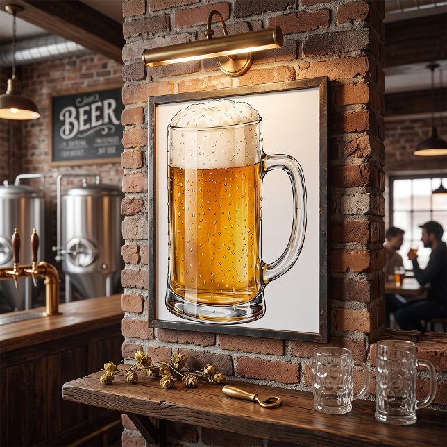 Frothy Cold Beer Mug Drinker Poster (Creator Uploaded)