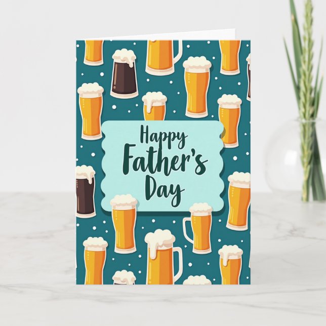 Frothy Fathers Day Beer Graphic Card (Front)