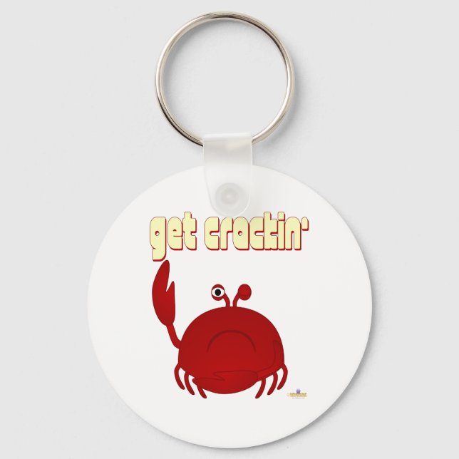 Frowning Red Crab Get Crackin' Key Ring (Front)
