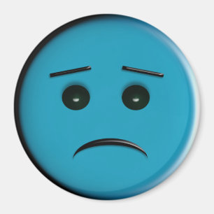 Frowny Face2 - Blue Magnet