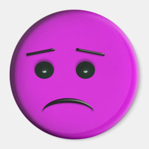Frowny Face Purple Magnet