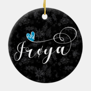 Frøya Flag Heart, Trøndelag Ceramic Ornament