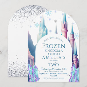 Frozen 2nd Birthday Cartoon Castle Invitation