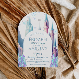 Frozen 2nd Birthday Cartoon Castle Invitation