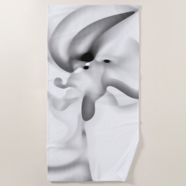 Frozen: Abstract Grey, White & Black Beach Towel (Front)