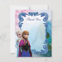 Frozen  Anna and Elsa Birthday Thank You