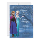 Frozen Anna and Elsa Snowflake Birthday Invitation