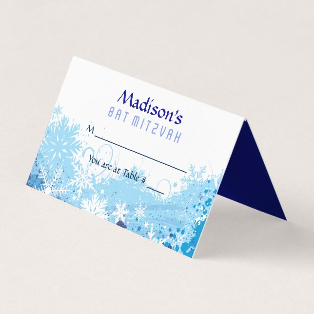 FROZEN Bar Bat Mitzvah Escort Seating Card (Front)