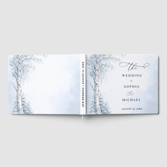 Frozen Birch Tree Wedding Guest Book (Full)