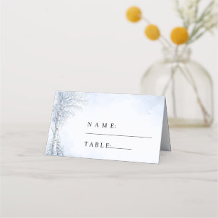 Frozen Birch Tree Wedding Place Card