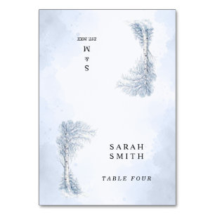 Frozen Birch Tree Wedding Place Cards