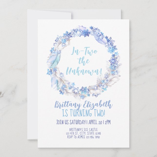 Frozen Birthday Invite 2nd Birthday Frozen Invite  (Front)