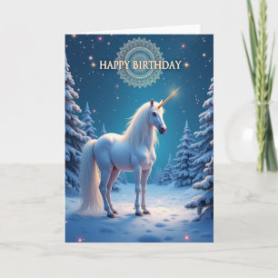 Frozen Birthday Unicorn Card