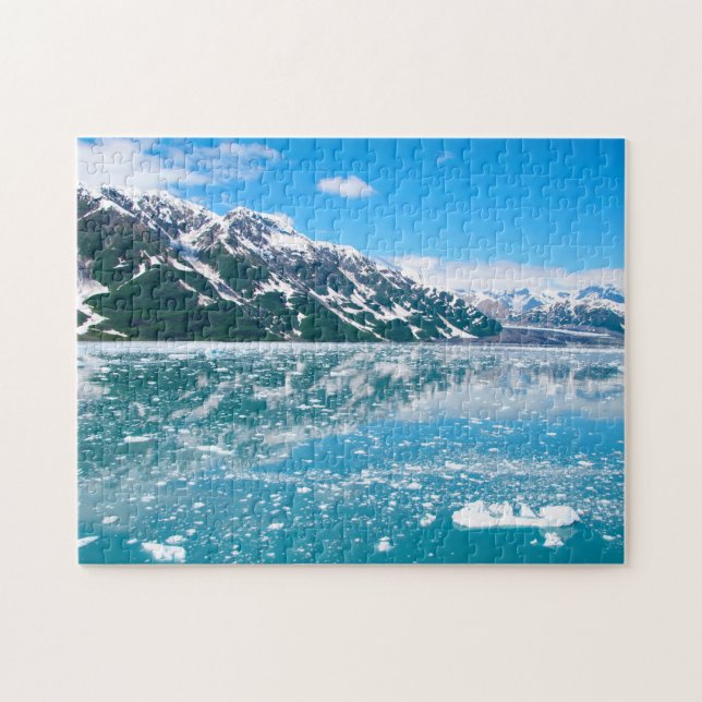 Frozen blue lake landscape jigsaw puzzle (Horizontal)