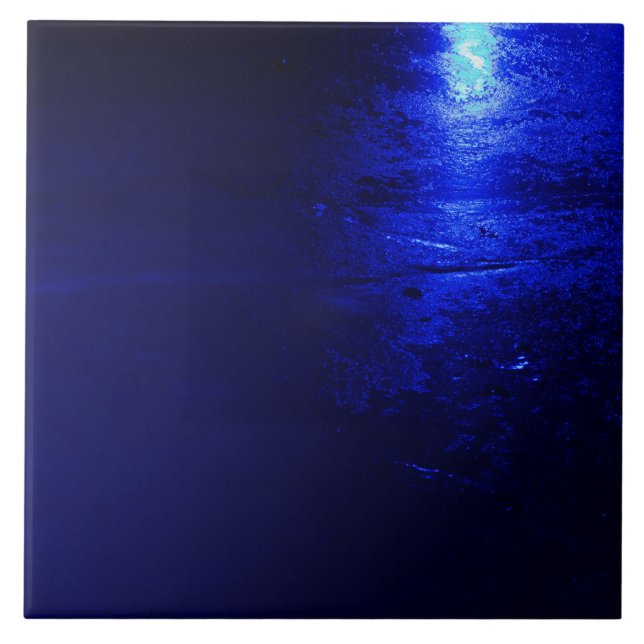 Frozen Blue Large (6" X 6") Ceramic Photo Tile (Front)
