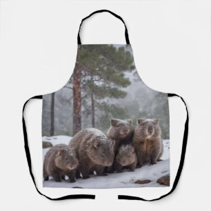 Frozen Burrow: Australian Wombat Family, Apron