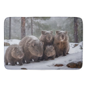 Frozen Burrow: Australian Wombat Family,  Bath Mat
