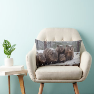 Frozen Burrow: Australian Wombat Family, Lumbar Cushion