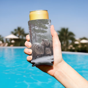 Frozen Burrow: Australian Wombat Family Seltzer Can Cooler