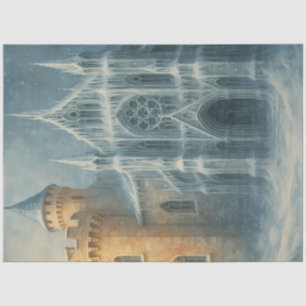 Frozen Cathedral Winter Gothic Fantasy Decoupage Tissue Paper