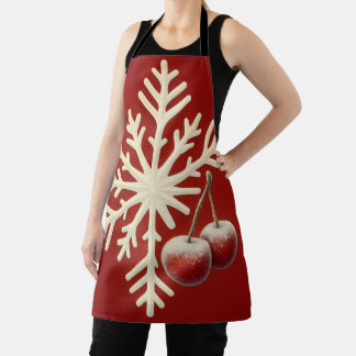 Frozen Cherry Snowflake – Winter Magic Design Apron