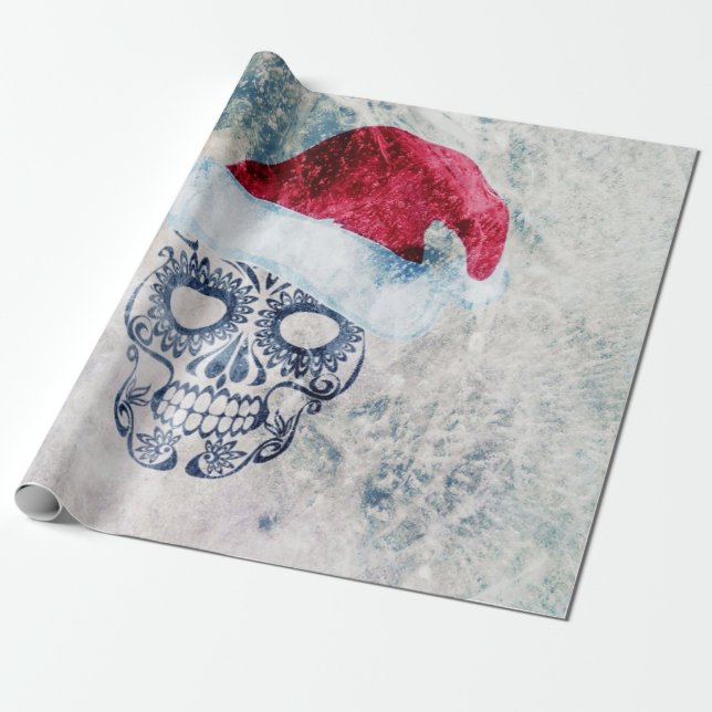 frozen Christmas skull Wrapping Paper (Unrolled)