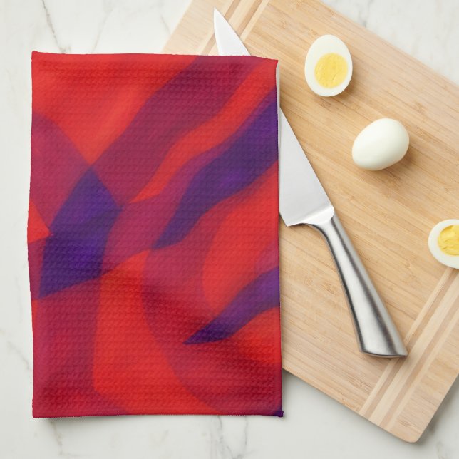 Frozen Coral Red Twist Abstract Art Towel (Quarter Fold)