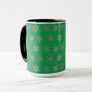 Frozen crystal frosty silver snowflakes  mug