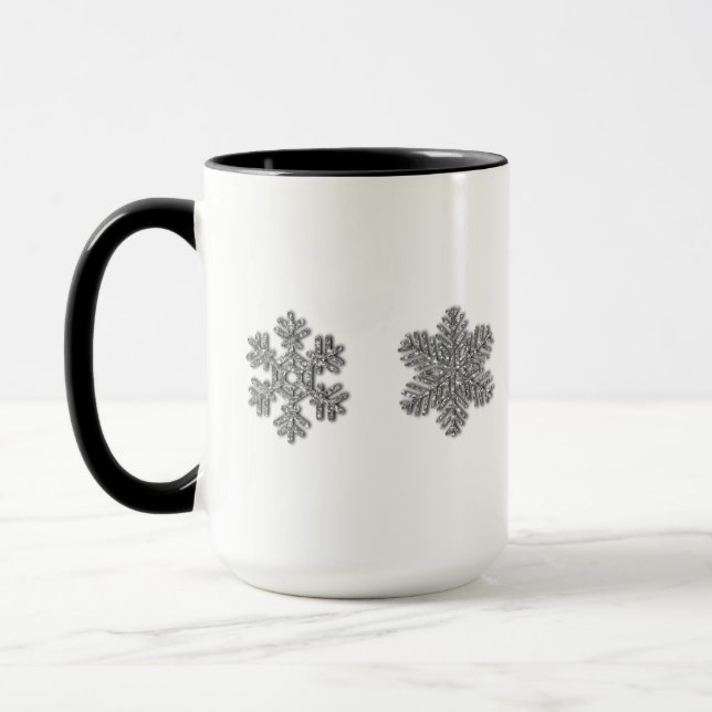 Frozen crystal frosty silver snowflakes  mug (Left)