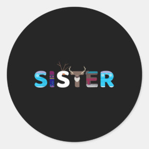Frozen Dad And Mum Birthday Sister Family Party Sn Classic Round Sticker