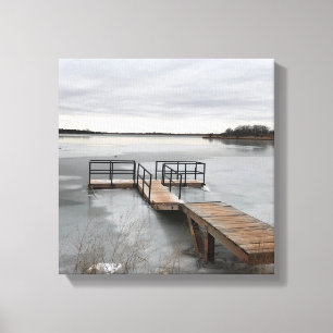Frozen Dock Canvas Print